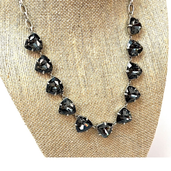 Designer Stella & Dot “Somerville” Black Crystal Necklace - Picture 1 of 11